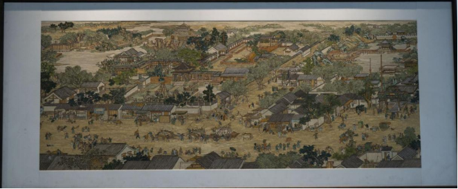 Marble Mosaic --Riverside Scene at Qingming Festival,which is a masterpiece in China.